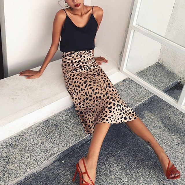 Aleena Leopard Print Skirt